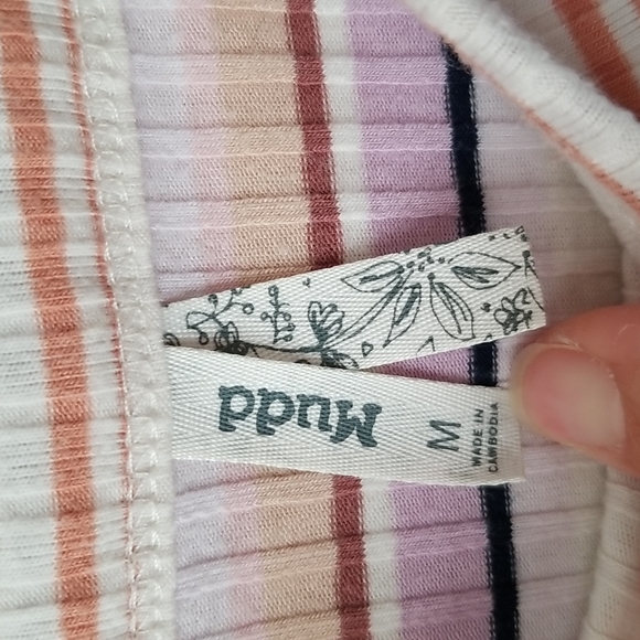 Mudd Striped Tank Crop Halter Top - Picture 2 of 6